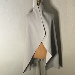 Mud Pie Harbor NEW Gray Duster Vest Lagenlook M/L Corporate Siren Slow Fashion